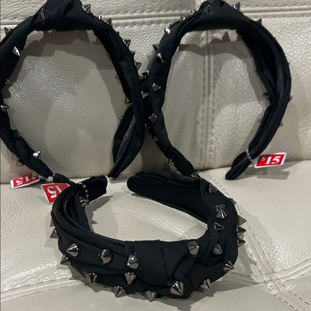 Stylish Black Headband with Silver Studs $15 each